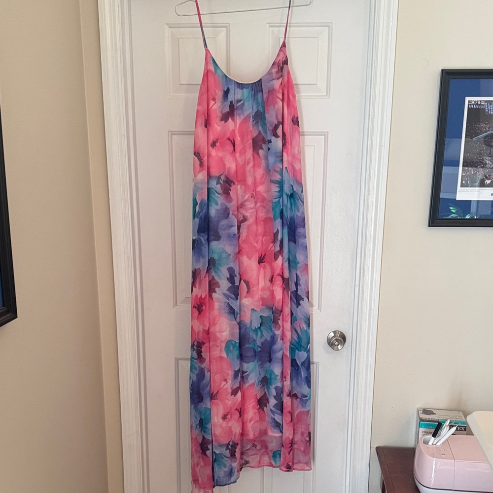 Floral Maxi Dress with Spaghetti Straps